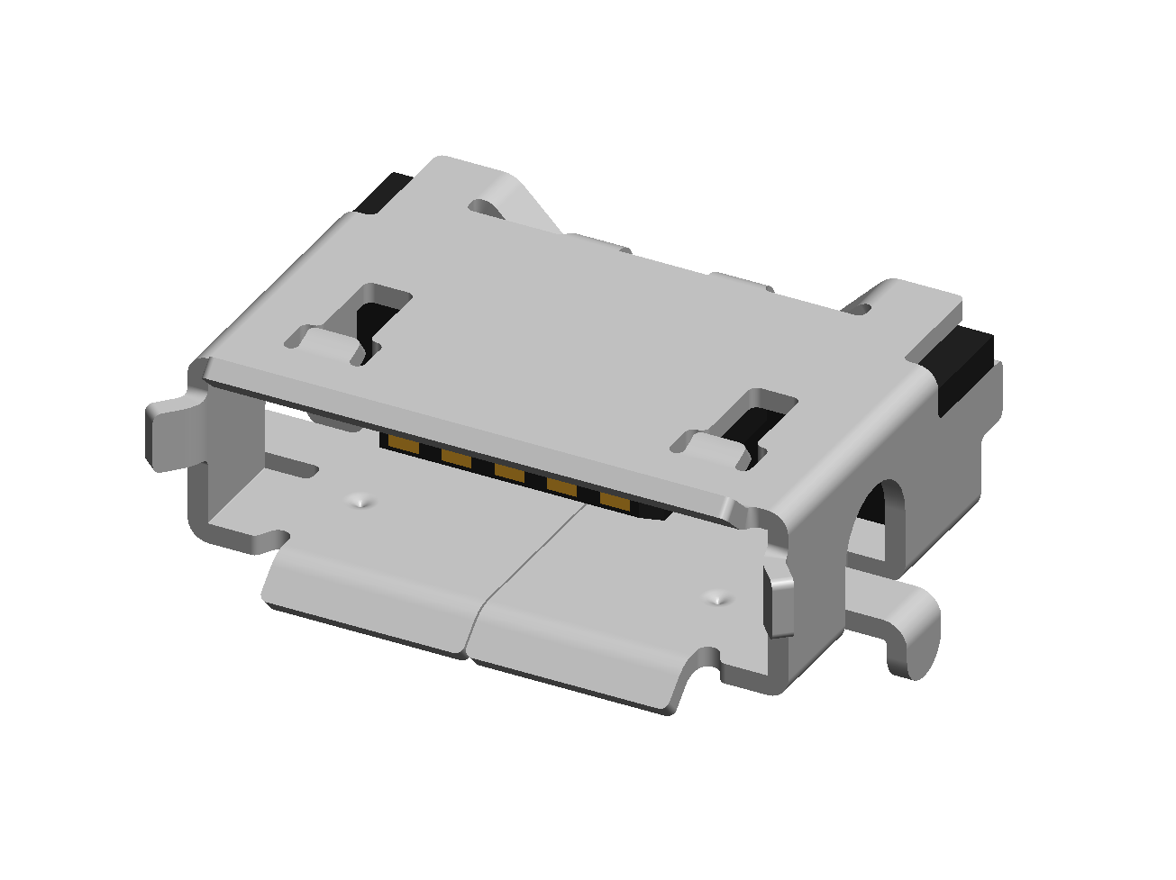 ENG_COM_USB_MICRO_TYPEAB_F_SMT_H_5PIN_2SHLD_PEG_BLACK | تصویر محصول