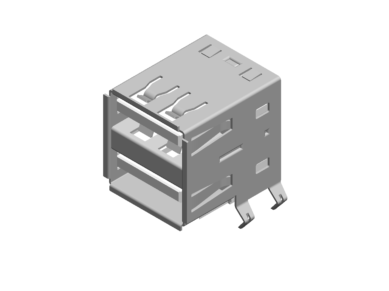 ENG_COM_USB_TYPEA_DUAL_STACKED_F_THT_H_8PIN_4SHLD_WHITE | تصویر محصول