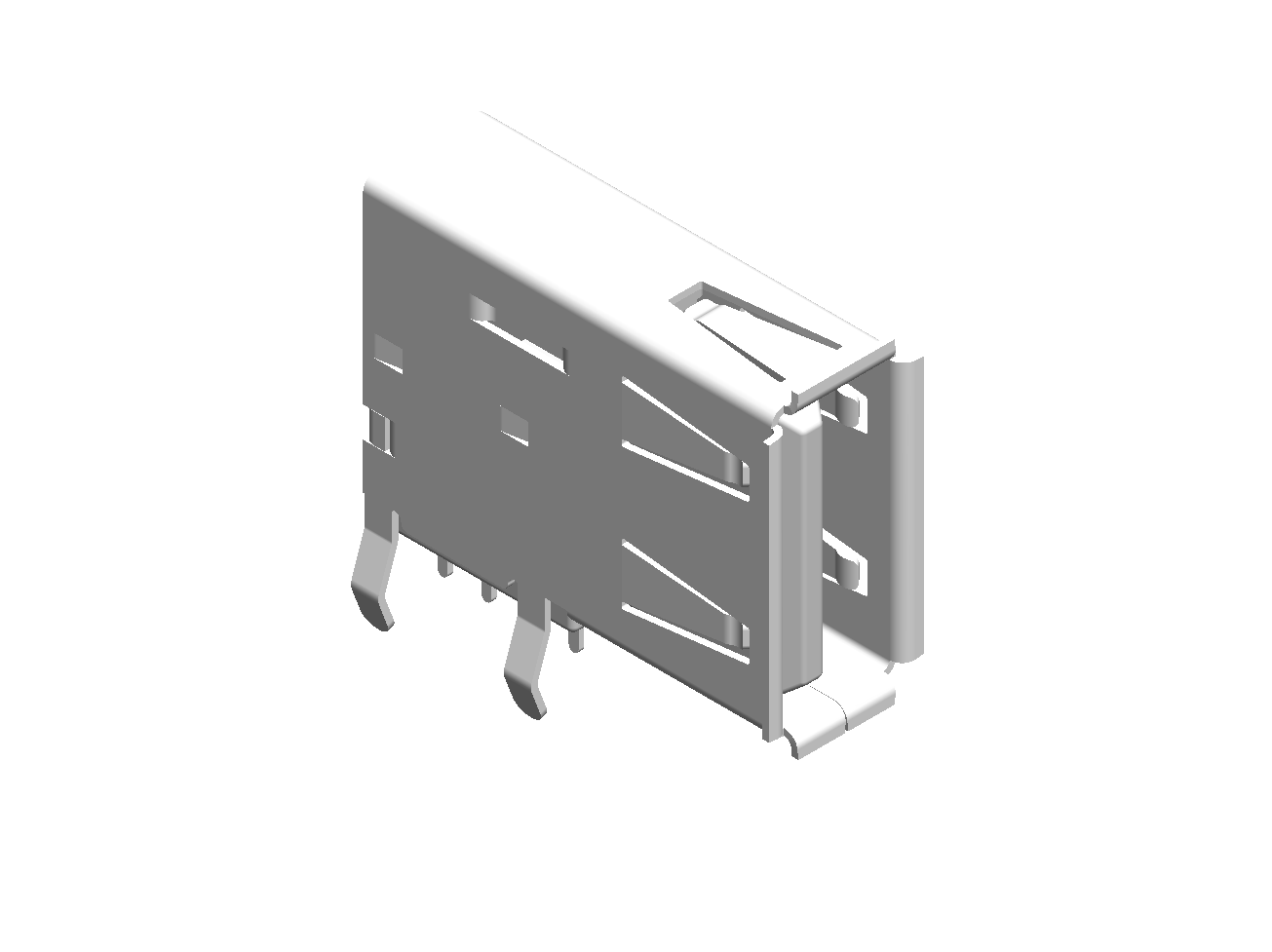 ENG_COM_USB_TYPEA_UPRIGHT_F_THT_H_4PIN_4SHLD_WHITE | تصویر محصول