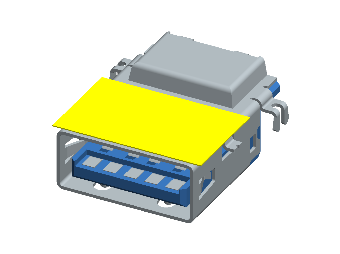 ENG_CON_USB3.0_REV_TYPEA_F_THT_H_9PIN_4SHLD_REC_BLUE | تصویر محصول