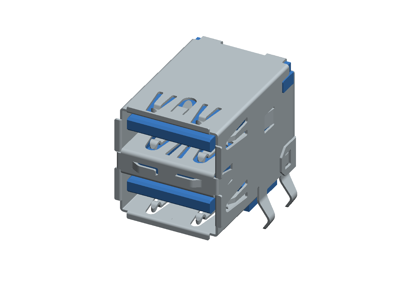 ENG_CON_USB3.0_TYPEA_F_THT_H_18PIN_4SHLD_DUAL_BLUE | تصویر محصول