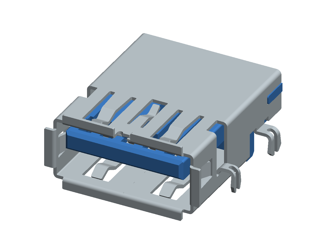 ENG_CON_USB3.0_TYPEA_F_THT_H_9PIN_4SHLD_REC_BLUE | تصویر محصول