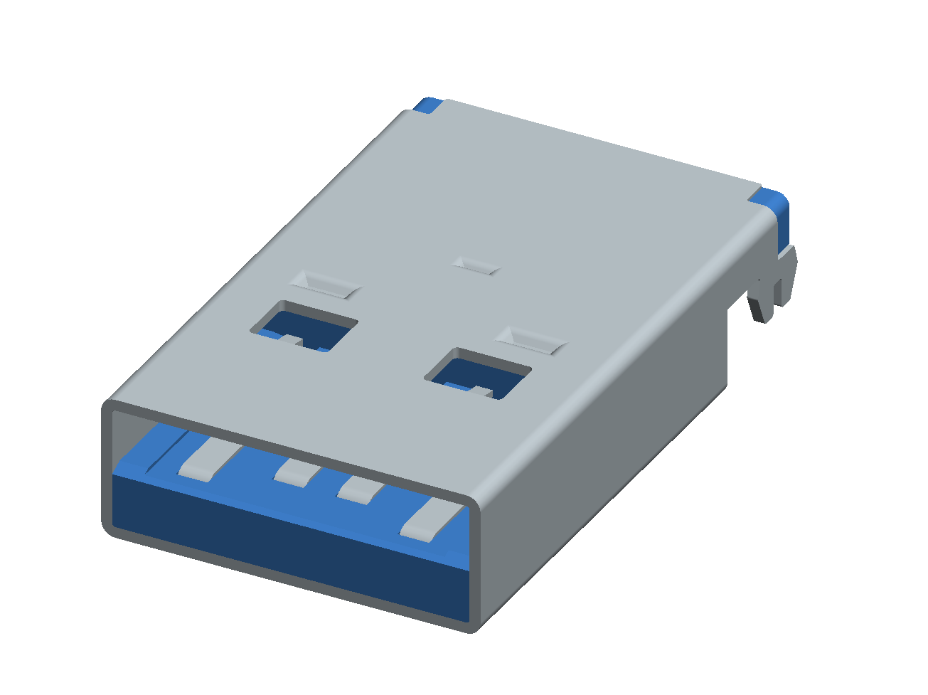 ENG_CON_USB3.0_TYPEA_M_SMT_H_9PIN_2SHLD_BLUE | تصویر محصول