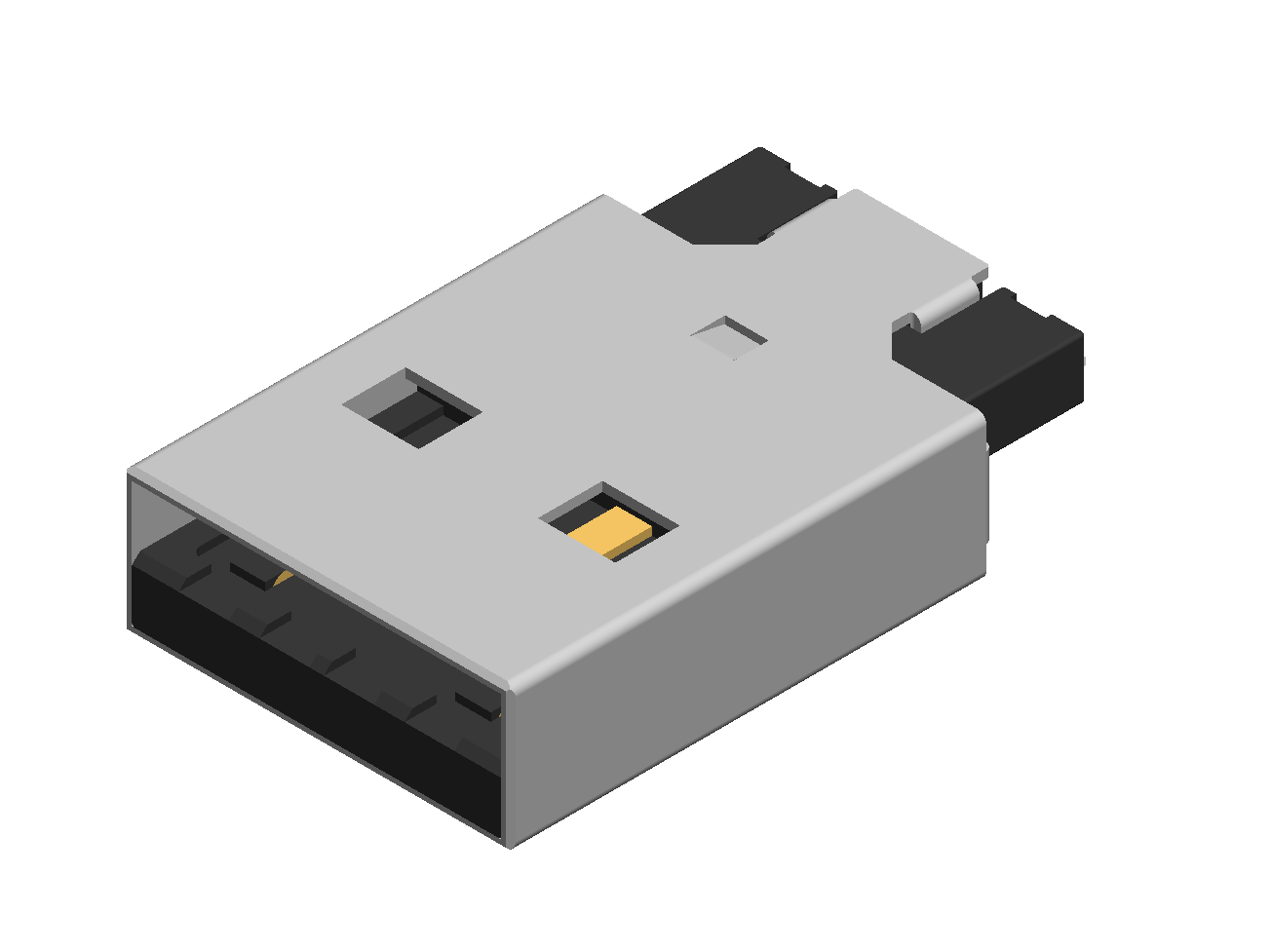 ENG_CON_USB_TYPEA_M_SMT_H_4PIN_2SHLD_CLIP_BLACK | تصویر محصول